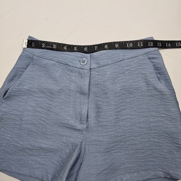 Happily Grey Blue High Rise Rayon Tailored Shorts Junior's Size Small - Picture 8 of 11